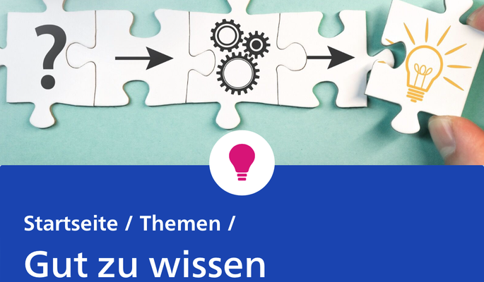 Smartphone-Ansicht der Rubrik "Gut zu wissen".